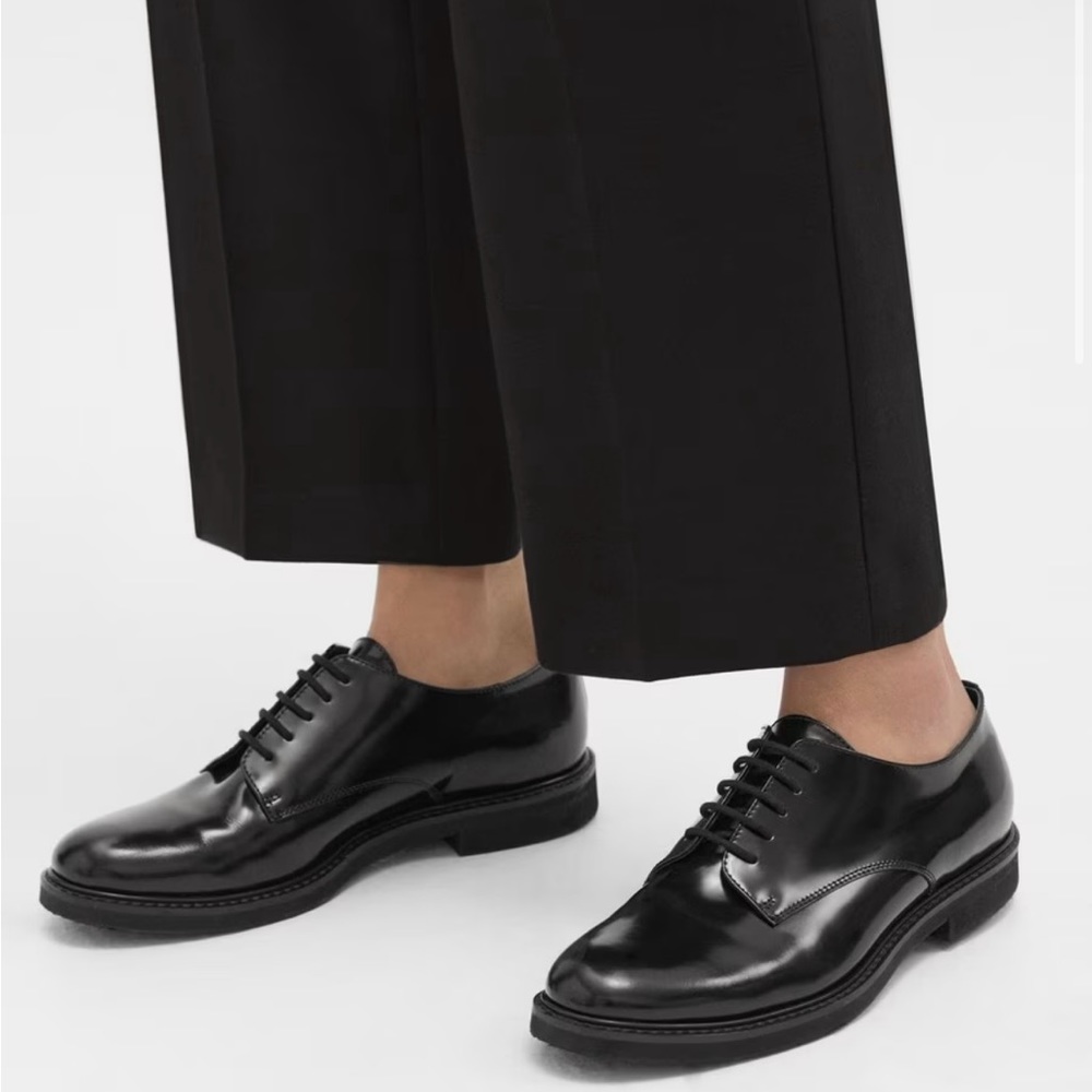 Theory - Polished Leather Oxford Shoes